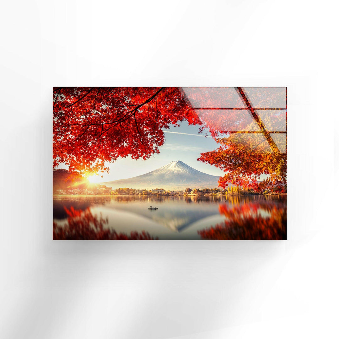 Fuji Mountain Glass Wall Art print picture on glass, Tempered Glass Wall Art