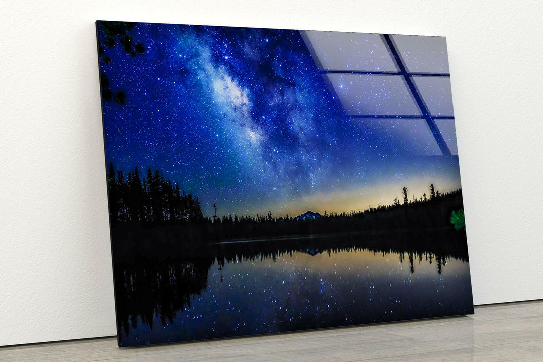 Milky Way in the Night Sky Glass Wall Art Glass Printing Wall Art, Print photos on glass