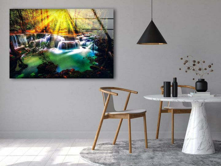 Waterfall Nature Glass Wall Art custom glass photo prints, large glass prints