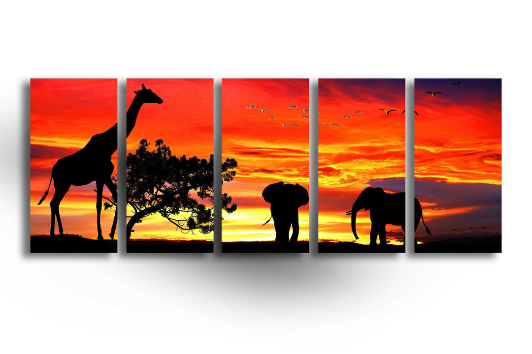 Safari Life, Sunset Glass Wall Art, glass image printing, glass prints from photos