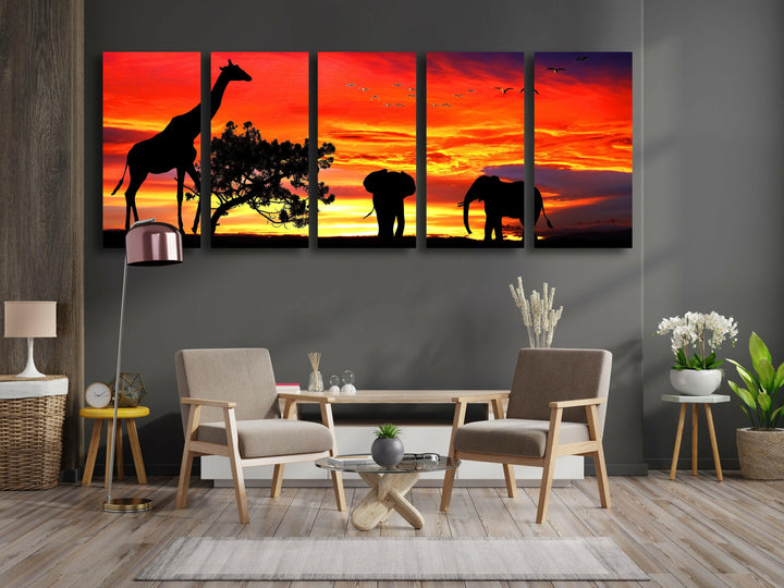 Safari Life, Sunset Glass Wall Art, art glass wall art, glass wall art pictures