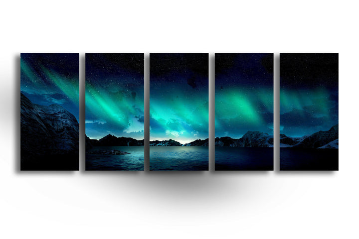 Northern Lights & Lake Landscape Glass Wall Art, glass pictures for Wall, glass prints wall art