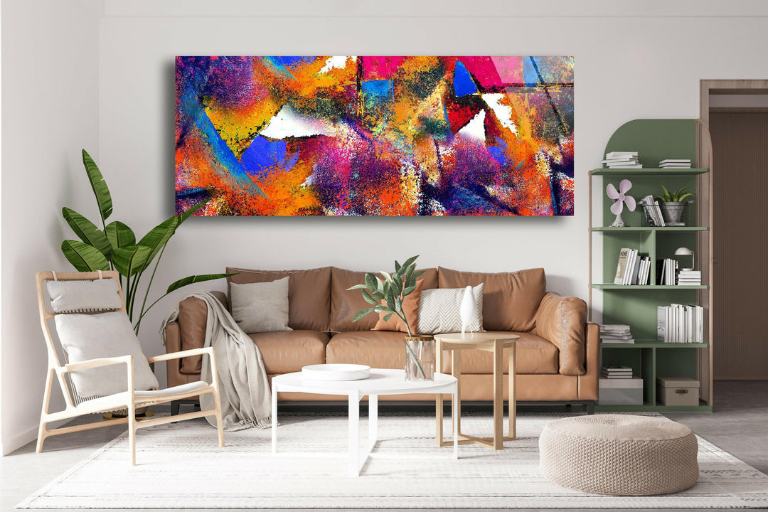 Colorful Modern Abstract Glass Wall Art, print on glass, glass printed photos