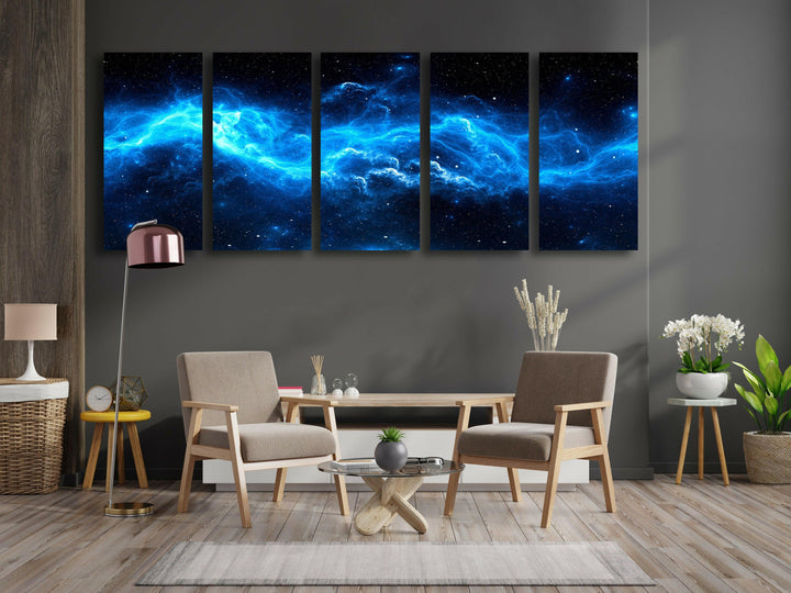 Blue Galaxy & Nebula Star Glass Wall Art, glass photo prints, glass picture prints