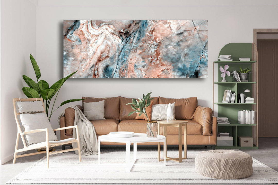 Marble Abstract Painting Glass Wall Art, custom glass photo prints, large glass prints