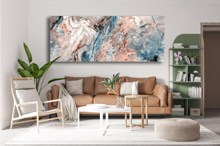 Marble Abstract Painting Glass Wall Art, custom glass photo prints, large glass prints