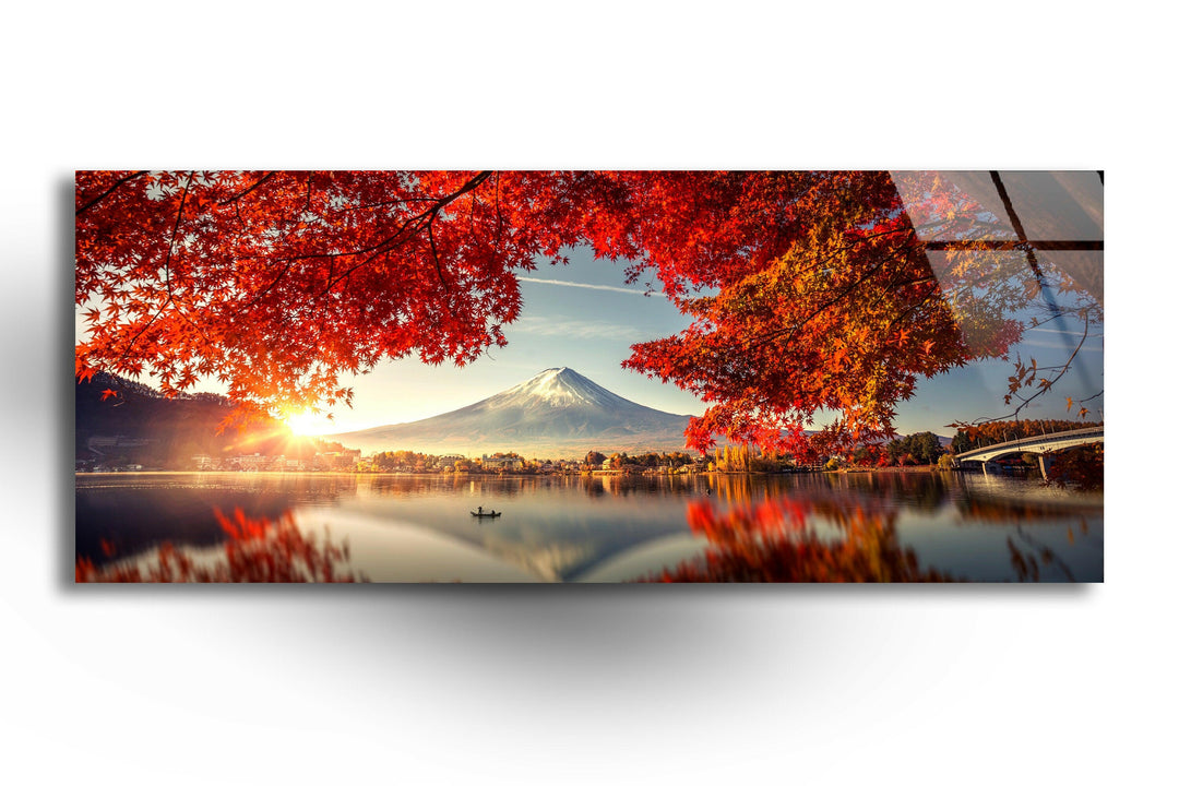 Fuji Mountain Glass Wall Art, glass pictures for Wall, glass prints wall art