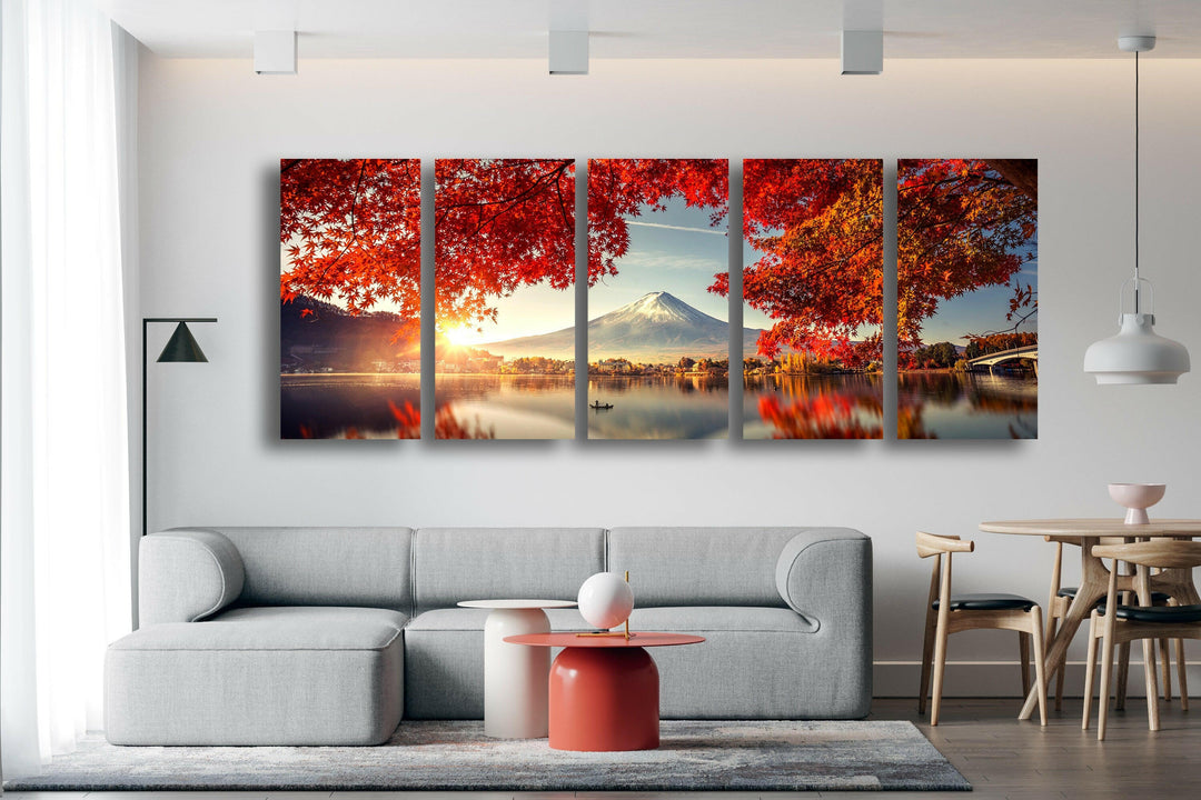 Fuji Mountain Glass Wall Art, Glass Printing Wall Art, Print photos on glass