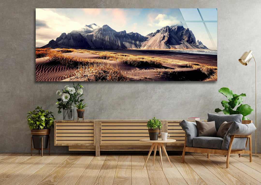 Iceland Colorful Seascape Glass Wall Art, glass image printing, glass prints from photos