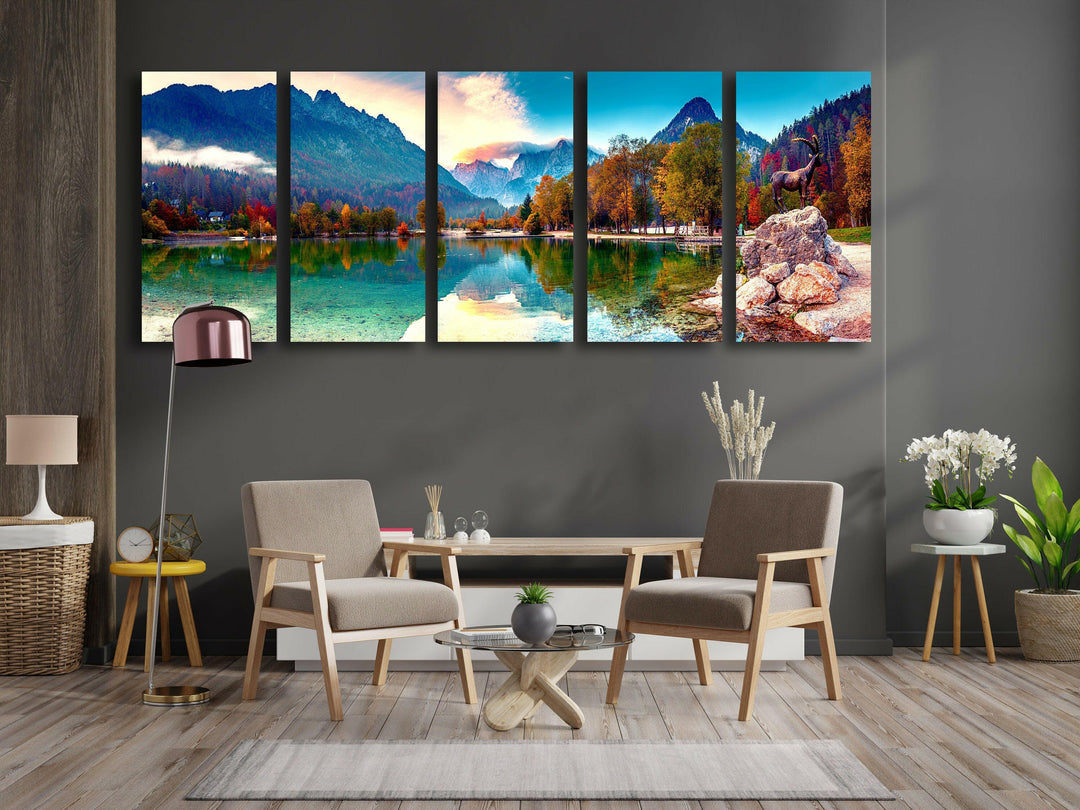 Lake Jasna Nature Landscape Glass Wall Art, custom glass photo prints, large glass prints