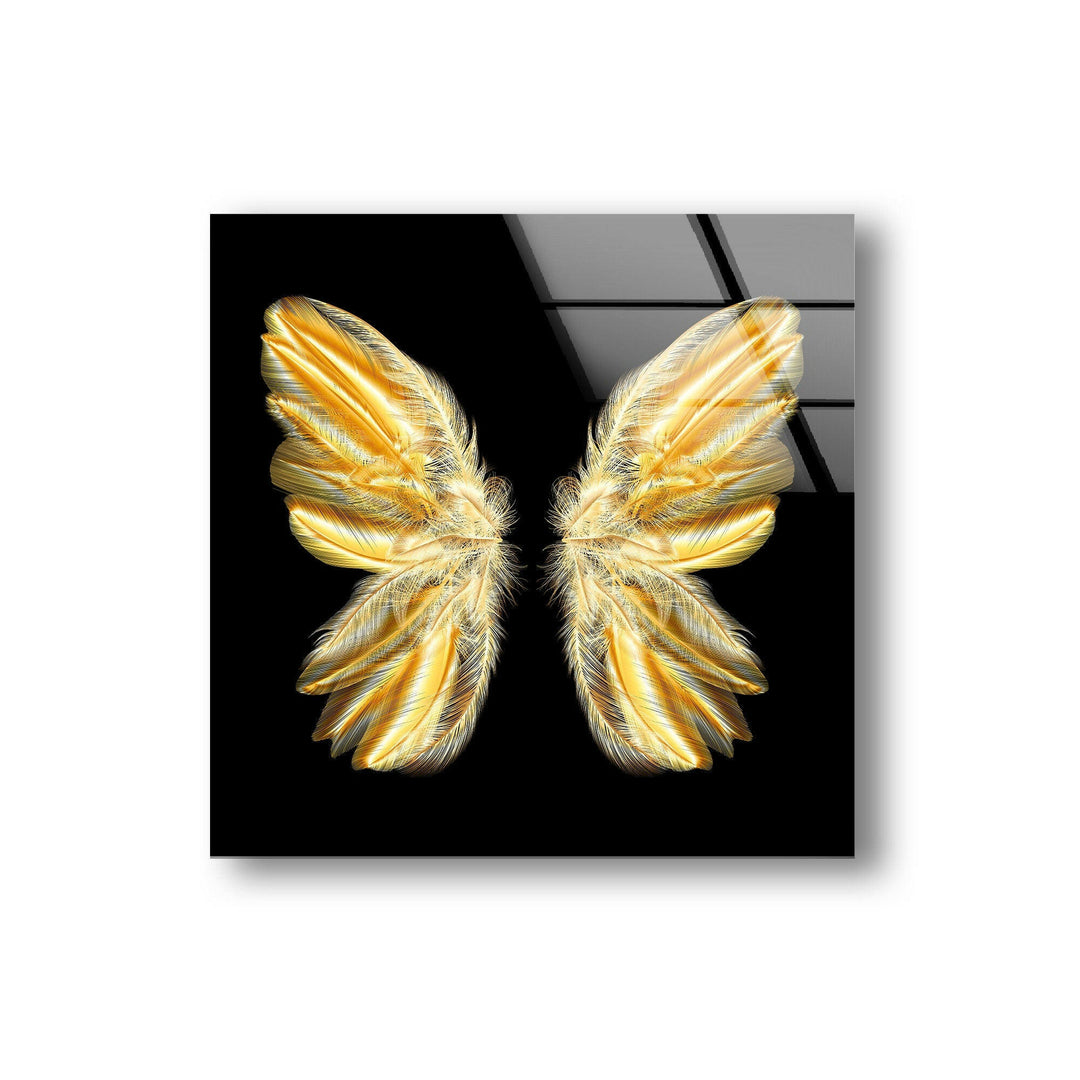 Golden Butterfly Glass Wall Art large glass photo prints, glass wall photos