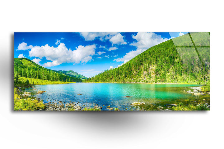 Mountain&Lake Nature Landscape Glass Wall Art, glass photo prints, glass picture prints