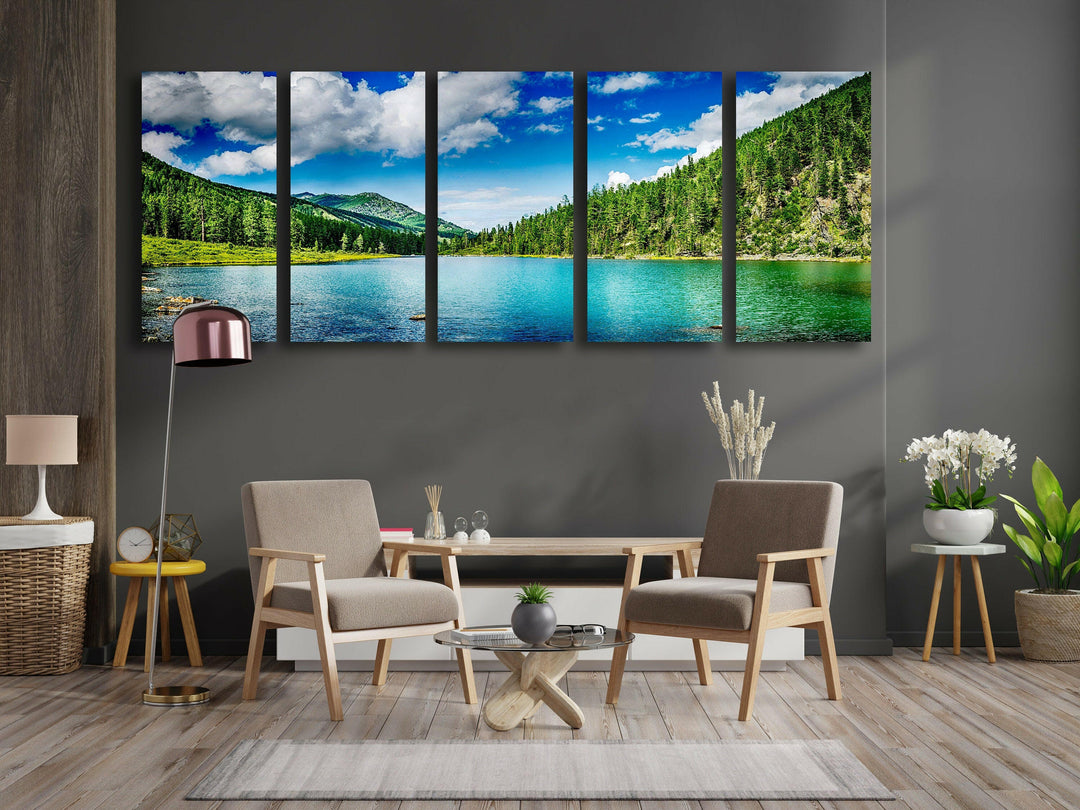 Mountain & Lake Landscape Glass Wall Art, Glass Printing Wall Art, Print photos on glass