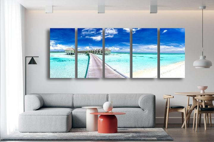 Maldives Beaches Landscape Glass Wall Art, glass wall decor, glass wall art decor