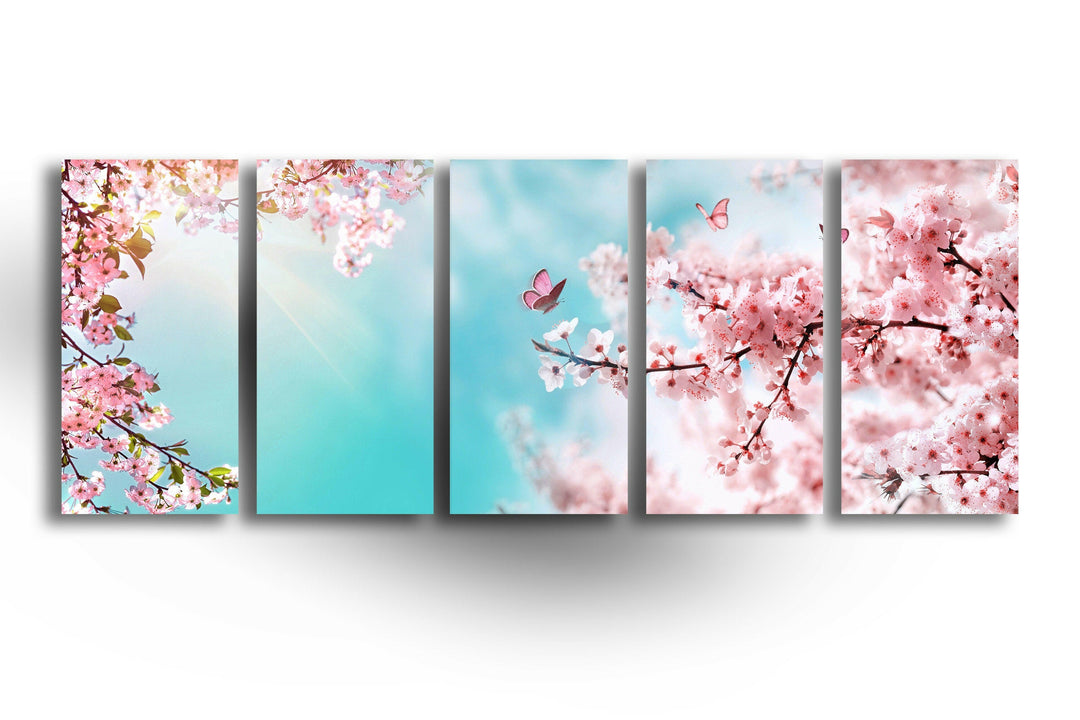 Spring Cherry Blossom Glass Wall Art, print picture on glass, Tempered Glass Wall Art