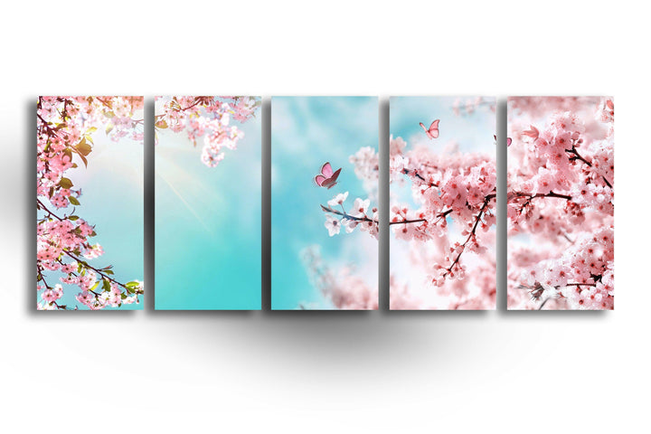 Spring Cherry Blossom Glass Wall Art, print picture on glass, Tempered Glass Wall Art