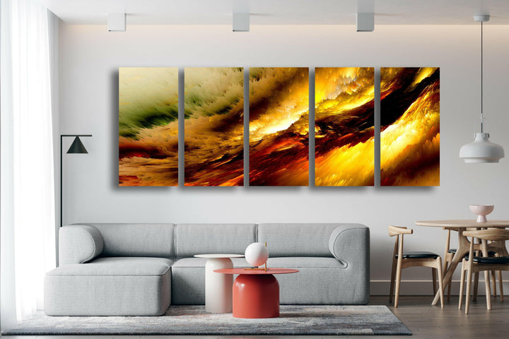 Yellow Cloud Abstract Glass Wall Art, picture on glass wall art, photos printed on glass