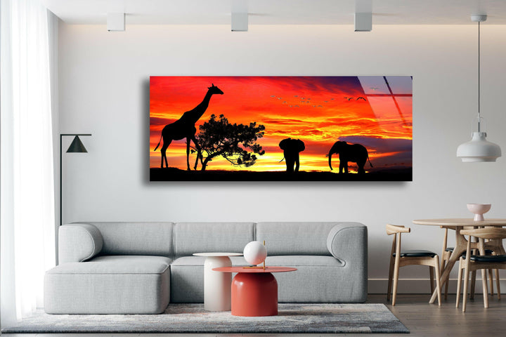 Safari Life, Sunset Glass Wall Art, glass photo prints, glass picture prints