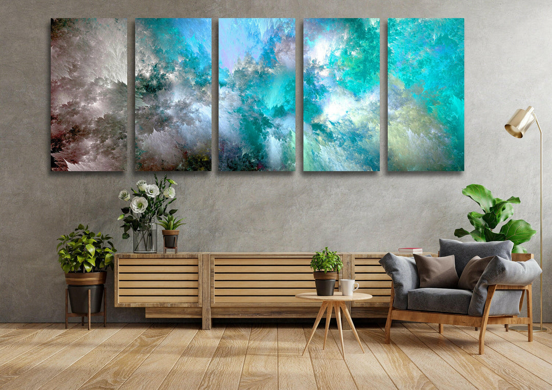 Light Blue Cloud Abstract Glass Wall Art, glass image printing, glass prints from photos