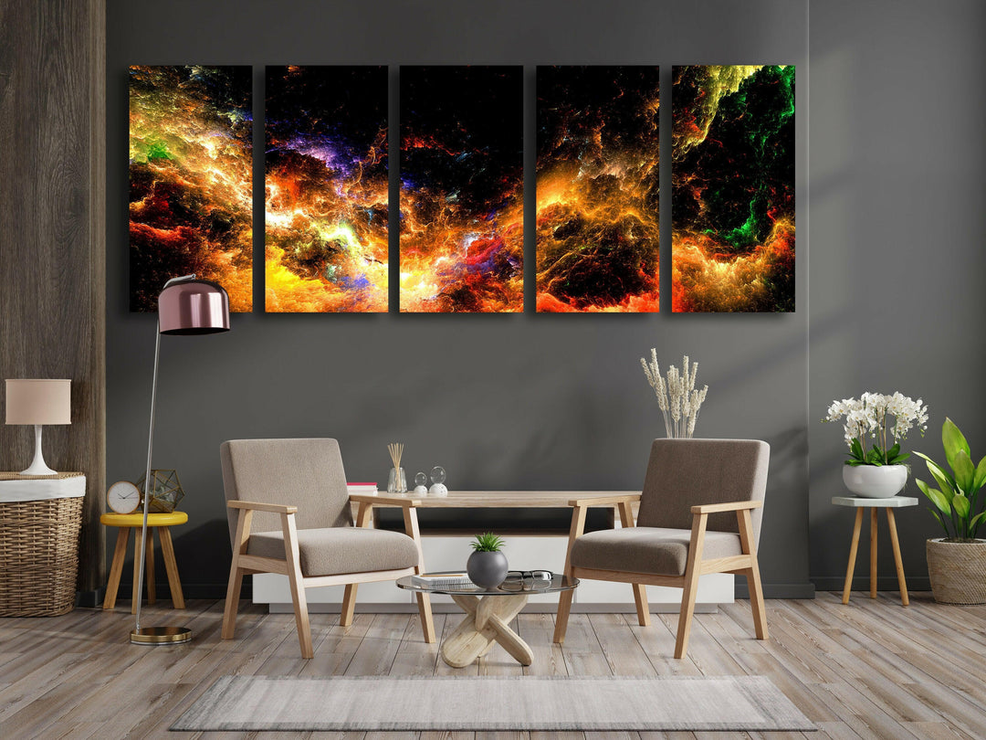 Cosmic Galaxy Abstract Glass Wall Art, custom glass photo prints, large glass prints 