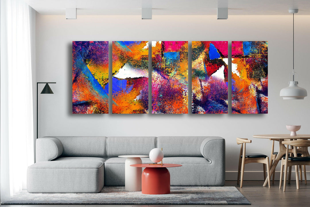 Colorful Modern Abstract Glass Wall Art, glass wall decor, glass wall art decor