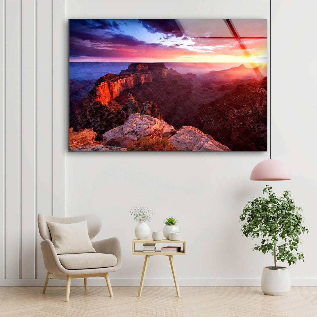 Grand Canyon Vivid Colors Glass Wall Art picture on glass wall art, photos printed on glass