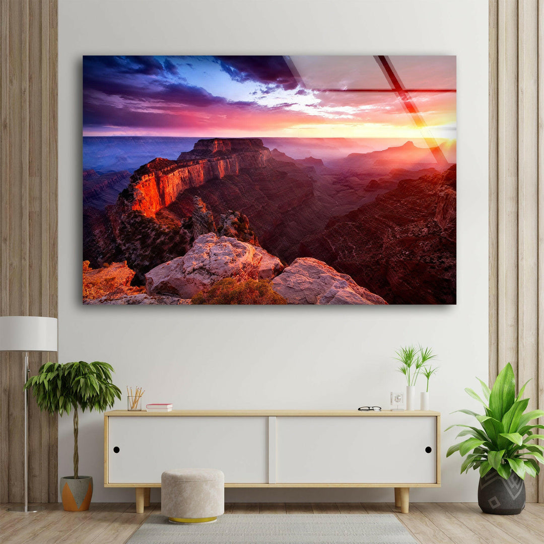 Grand Canyon Vivid Colors Glass Wall Art Glass Printing Wall Art, Print photos on glass