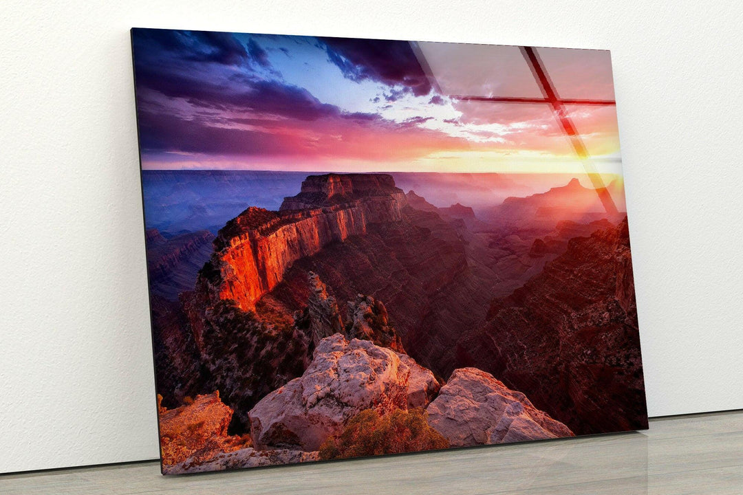 Grand Canyon Vivid Colors Glass Wall Art  glass image printing, glass prints from photos