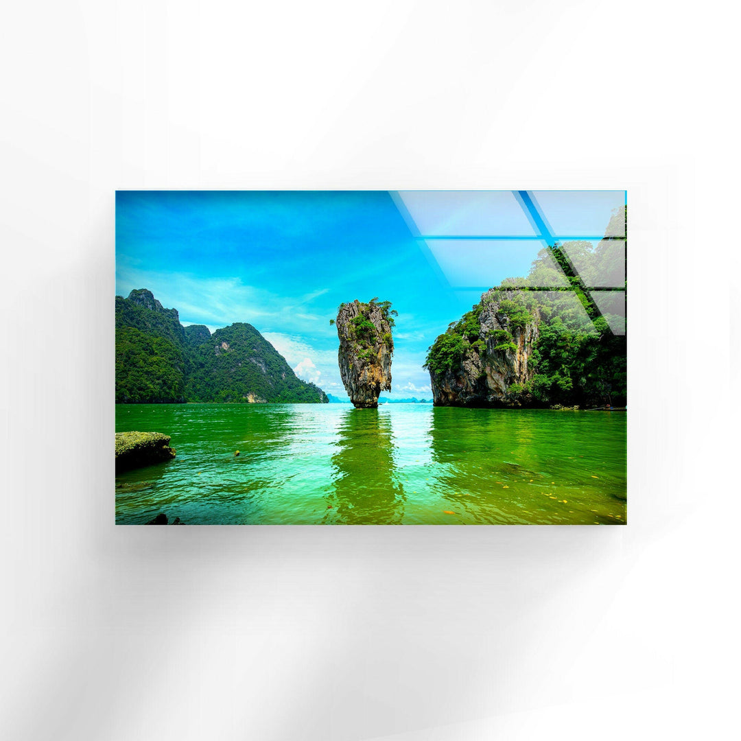 Phang Nga Bay Landscape Glass Wall Art large glass photo prints, glass wall photos