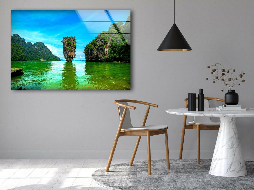 Phang Nga Bay Landscape Glass Wall Art glass wall decor, glass wall art decor