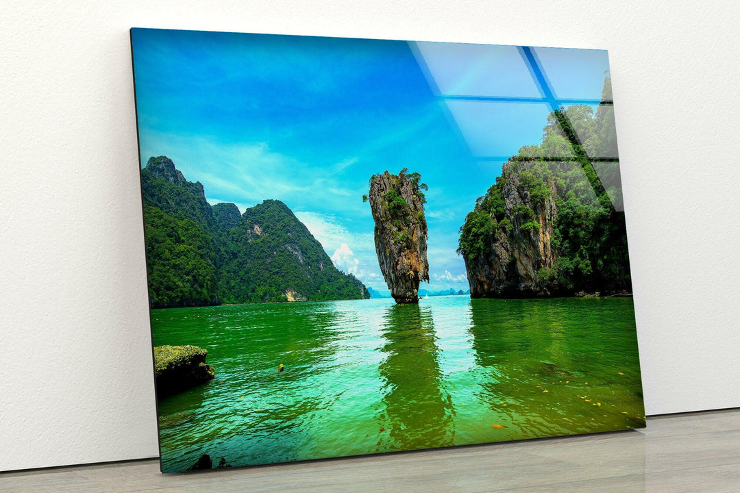 Phang Nga Bay Landscape Glass Wall Art picture on glass wall art, photos printed on glass