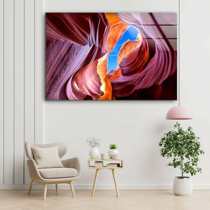 Lower Antelope Grand Canyon Glass Wall Art