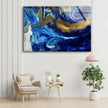 Marbled Blue and Gold Abstract wall decor