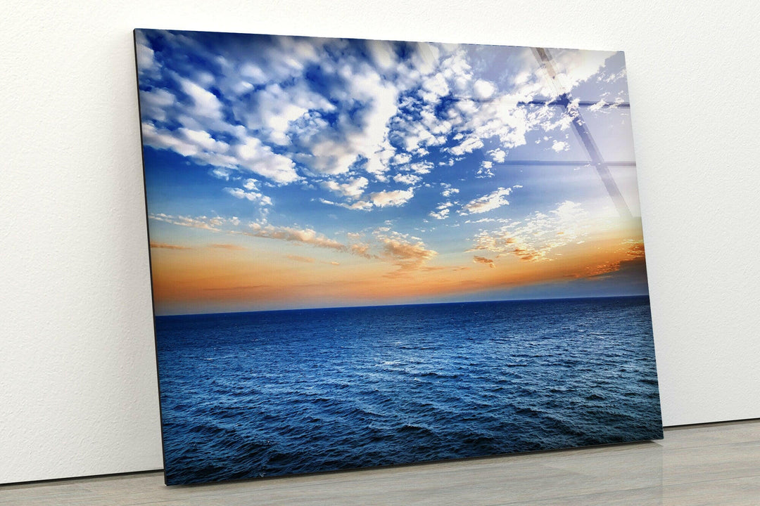 Sea Sunset With Waves Glass Wall Art Glass Printing Wall Art, Print photos on glass