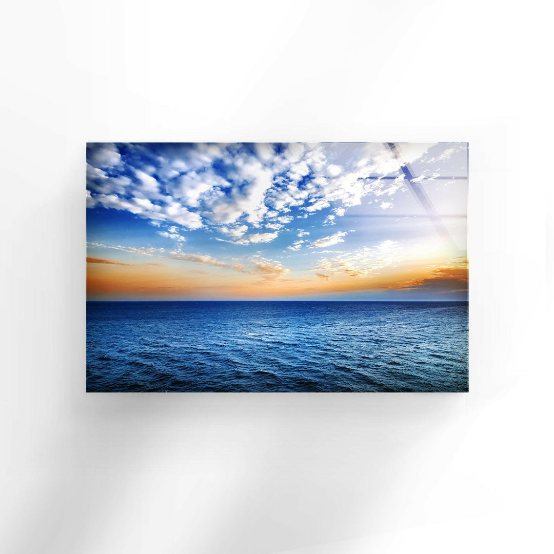 Sea Sunset With Waves Glass Wall Art art glass wall art, glass wall art pictures