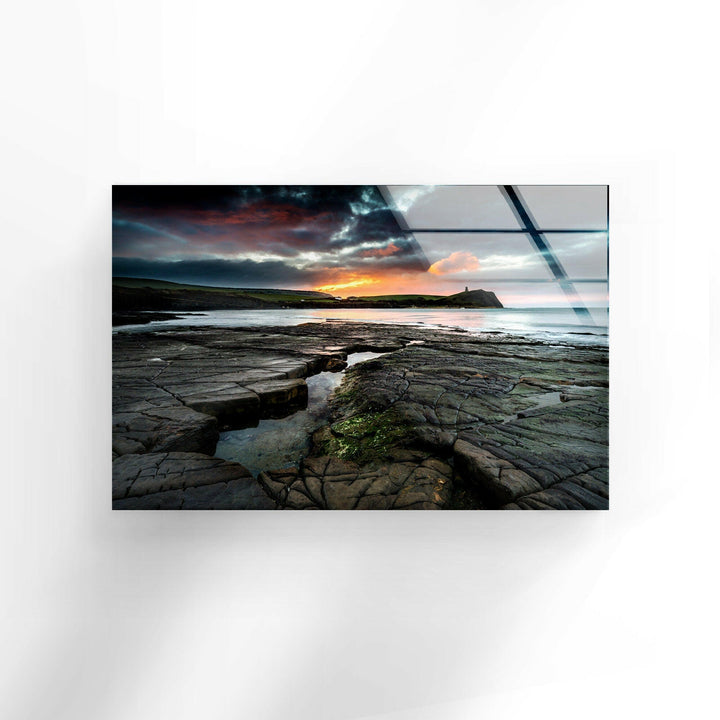 Kimmeridge Bay Glass Wall Art glass art painting, glass art for the Wall