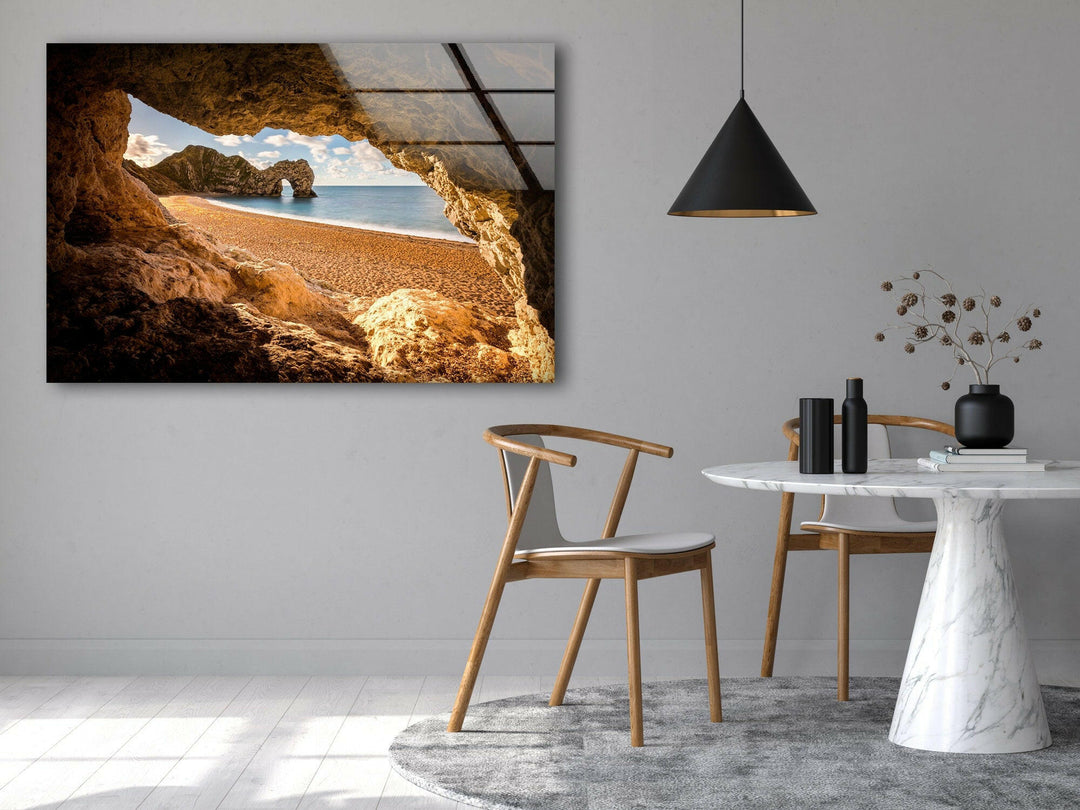 Durdle Door Rock Glass Wall Art large glass photo prints, glass wall photos