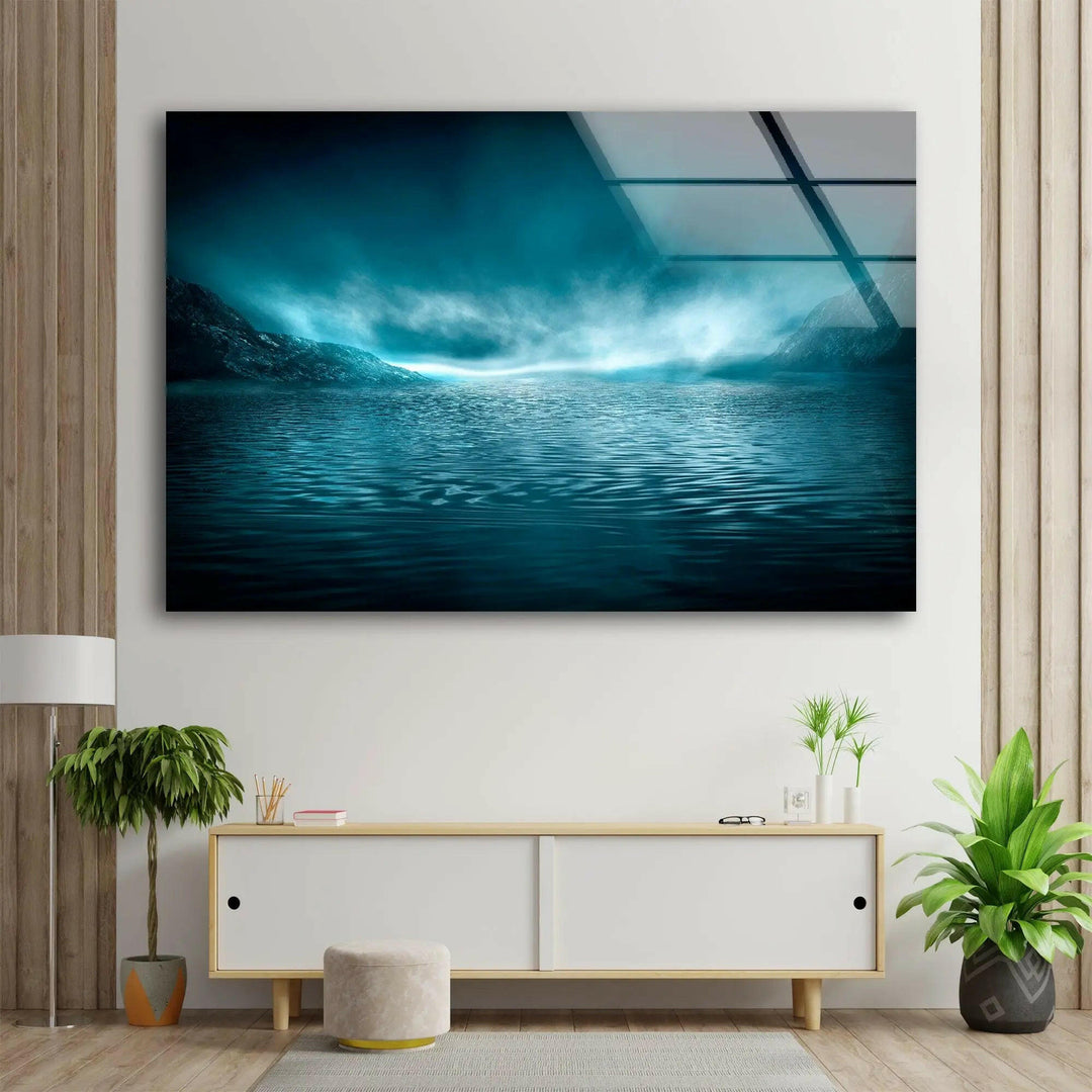 Full Moon Rising Glass Wall Art print on glass, glass printed photos