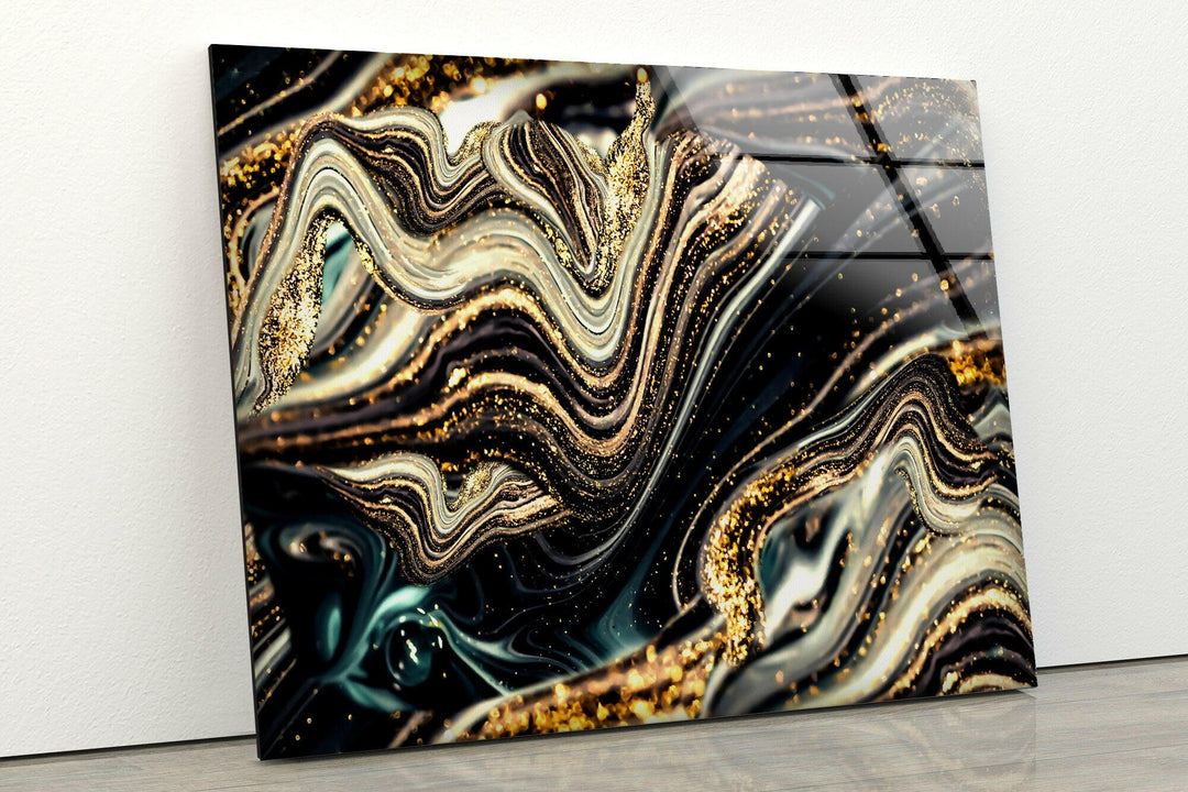 Glitter Marble Glass Wall Art