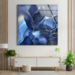 Alcohol ink Blue Abstract Tempered Glass Wall Art