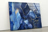 Alcohol ink Blue Abstract Tempered Glass Wall Art