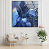 Alcohol ink Blue Abstract Tempered Glass Wall Art