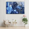 Alcohol ink Blue Abstract Tempered Glass Wall Art