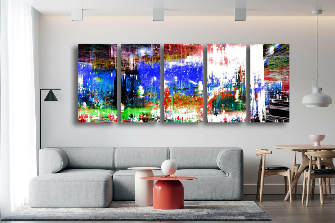 Colorful Oil Painting Abstract Glass Wall Art, glass image printing, glass prints from photos