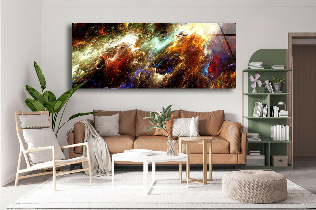 Colorful Cosmic Galaxy Glass Wall Art, art glass wall art, glass wall art pictures