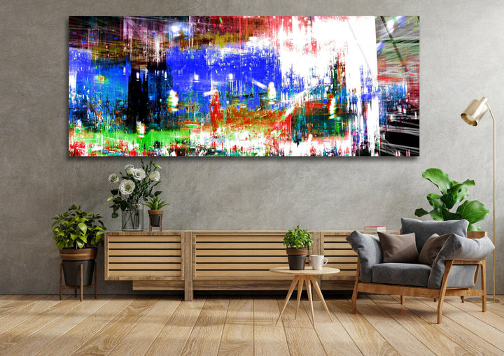 Colorful Oil Painting Abstract Glass Wall Art, glass photo prints, glass picture prints