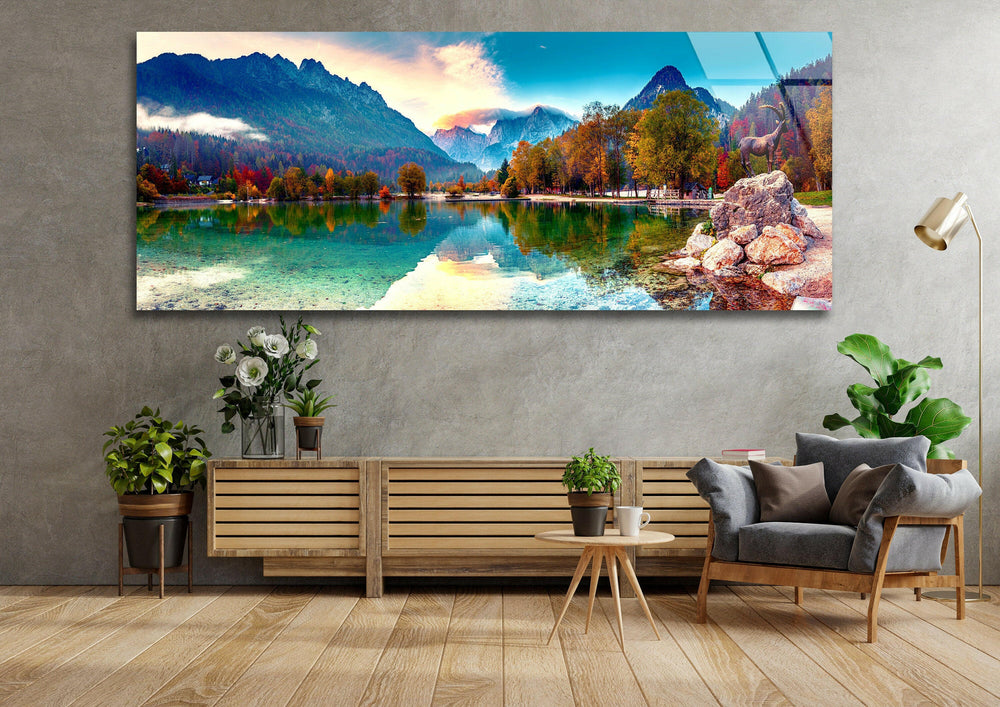 Lake Jasna Nature Landscape Glass Wall Art, custom glass pictures, glass art prints