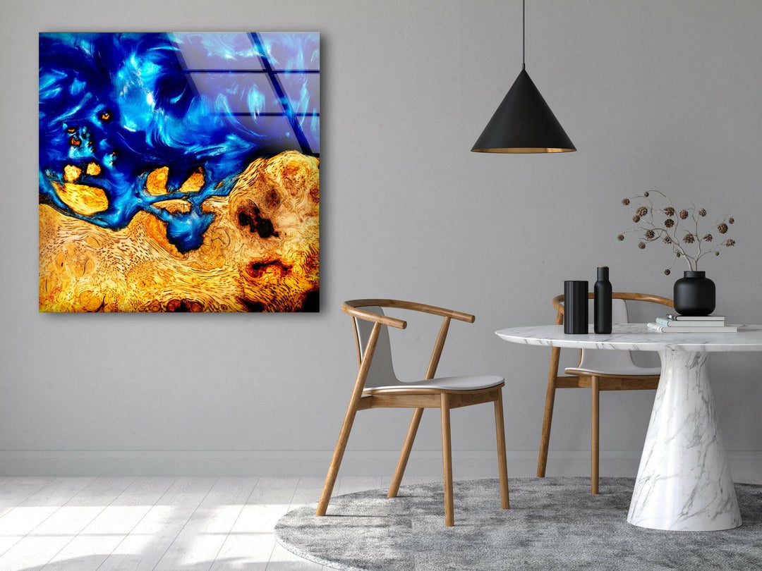 Epoxy Resin and Wood Glass Wall Art photo print on glass, prints on glass wall art
