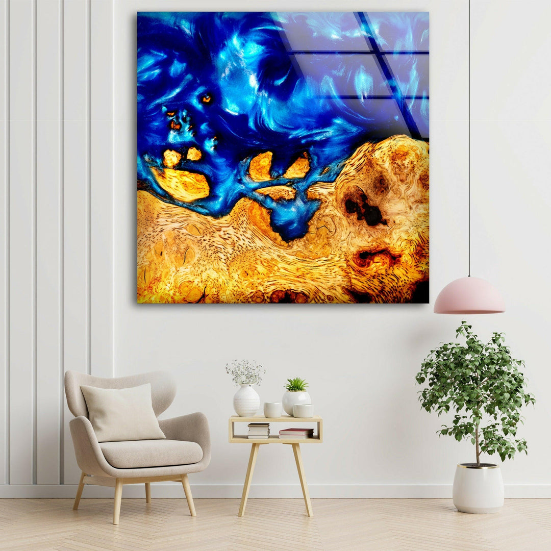 Epoxy Resin and Wood Glass Wall Art picture on glass wall art, photos printed on glass
