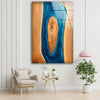 Wooden Blue Epoxy Pattern Decorative Abstract Wall Art on Glass